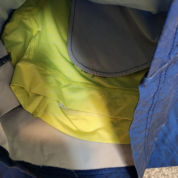 Chubbies Mens sport short blue palms with neon yellow spandex size XXL - Picture 4 of 9